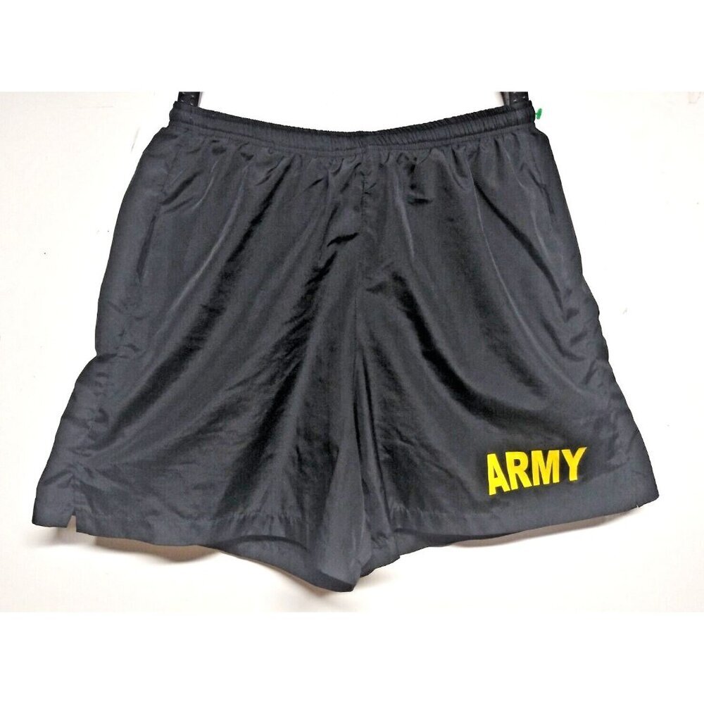 Mens US Army APFU Shorts Sz S Black PT Physical Fitness Trunks Pudala GUC snag
